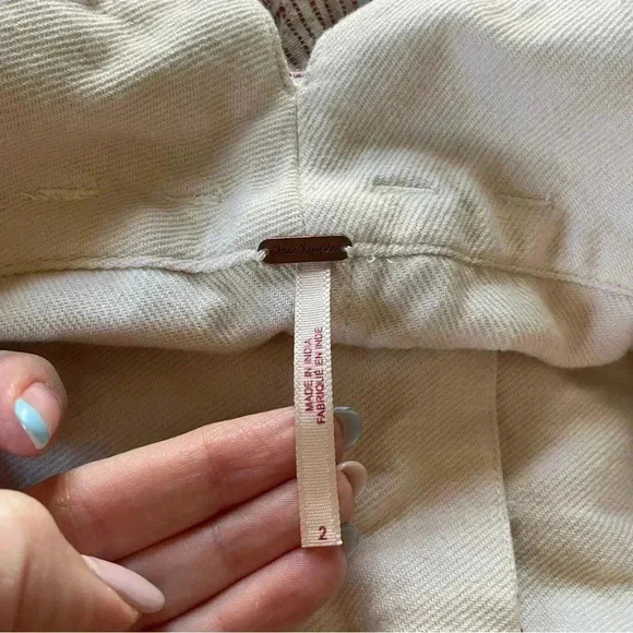 FREE PEOPLE 2 Rumors Yarn Dye Harem Pants in Canvas Combo • Natural Cream - Picture 16 of 16